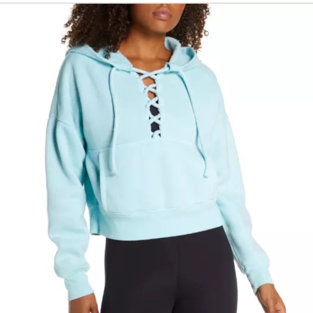 FP Movement by Free People Womens Believe It Cozy Comfy Fleece Hoodie. Small